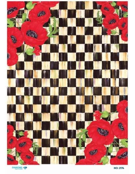 2174 Diamond Pirinç Dekopaj Kağıdı 30x42cm