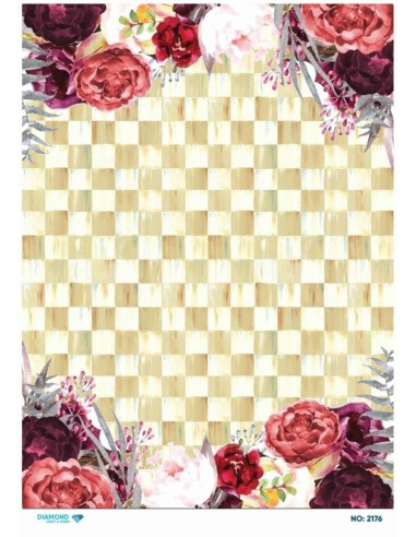 2176 Diamond Pirinç Dekopaj Kağıdı 30x42cm