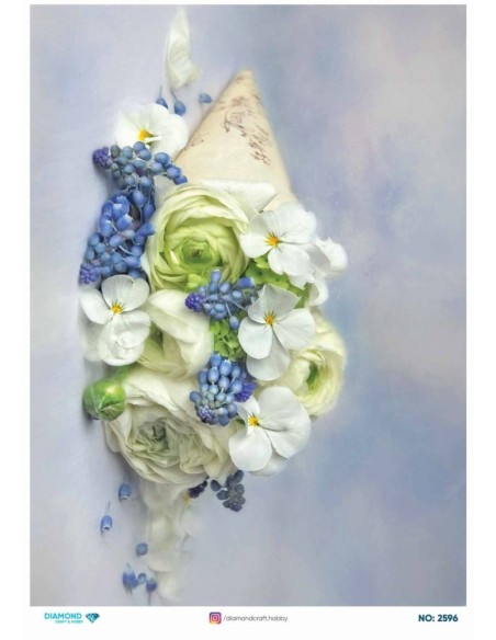 2596 Diamond Pirinç Dekopaj Kağıdı 30x42cm