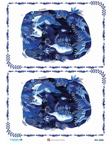 2686 Diamond Pirinç Dekopaj Kağıdı 30x42cm