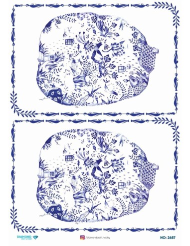 2687 Diamond Pirinç Dekopaj Kağıdı 30x42cm