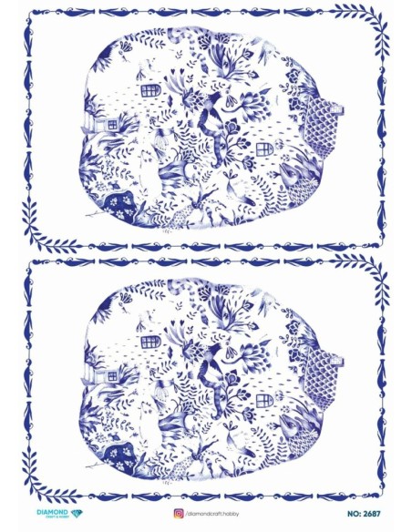 2687 Diamond Pirinç Dekopaj Kağıdı 30x42cm