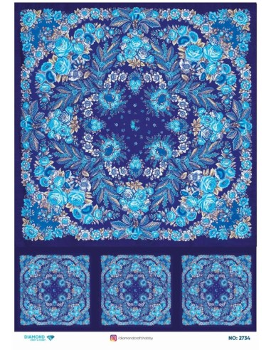2734 Diamond Pirinç Dekopaj Kağıdı 30x42cm