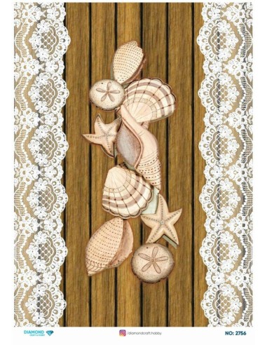 2756 Diamond Pirinç Dekopaj Kağıdı 30x42cm