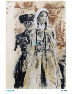 3089 Diamond Pirinç Dekopaj Kağıdı 30x42cm