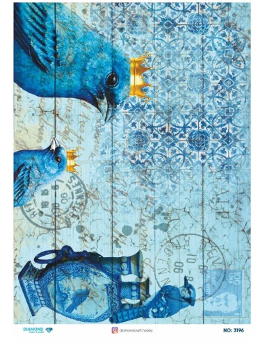 3196 Diamond Pirinç Dekopaj Kağıdı 30x42cm