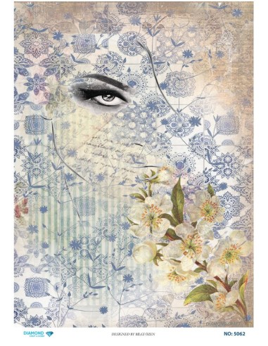5062 Diamond Pirinç Dekopaj Kağıdı 30x42cm