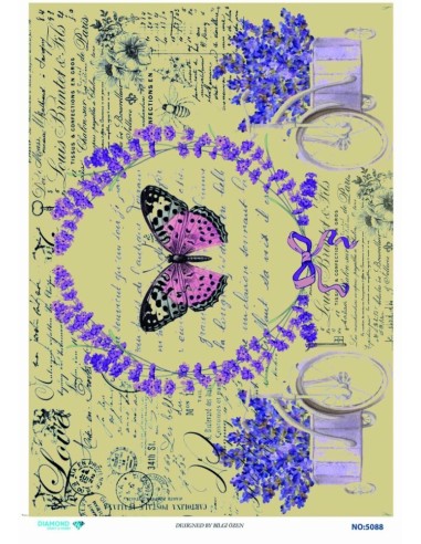 5088 Diamond Pirinç Dekopaj Kağıdı 30x42cm
