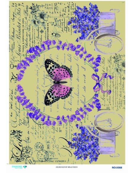 5088 Diamond Pirinç Dekopaj Kağıdı 30x42cm