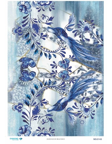5143 Diamond Pirinç Dekopaj Kağıdı 30x42cm
