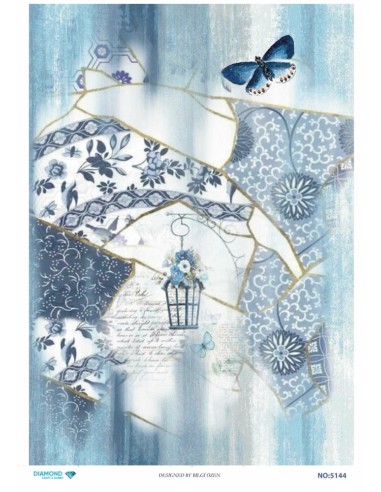 5144 Diamond Pirinç Dekopaj Kağıdı 30x42cm