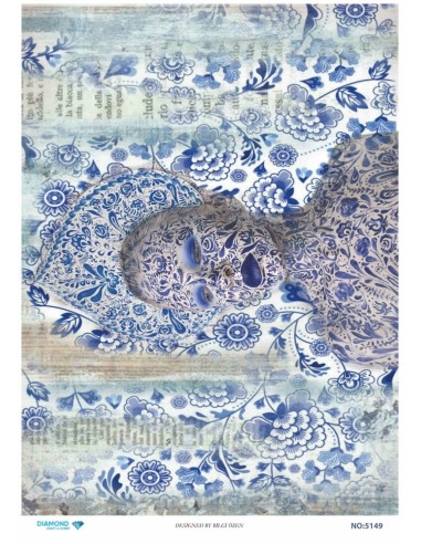 5149 Diamond Pirinç Dekopaj Kağıdı 30x42cm