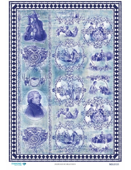 5151 Diamond Pirinç Dekopaj Kağıdı 30x42cm