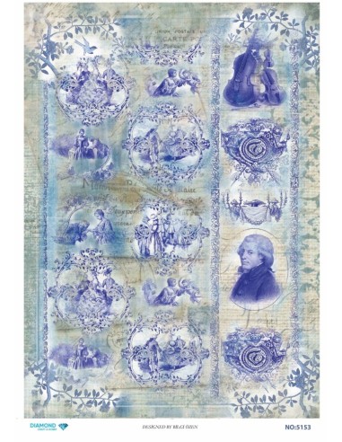 5153 Diamond Pirinç Dekopaj Kağıdı 30x42cm