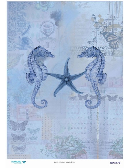 5176 Diamond Pirinç Dekopaj Kağıdı 30x42cm
