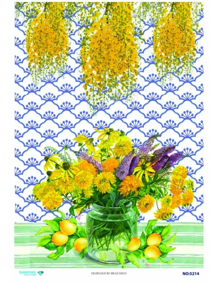5214 Diamond Pirinç Dekopaj Kağıdı 30x42cm