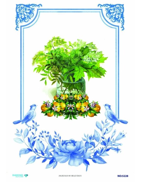 5228 Diamond Pirinç Dekopaj Kağıdı 30x42cm