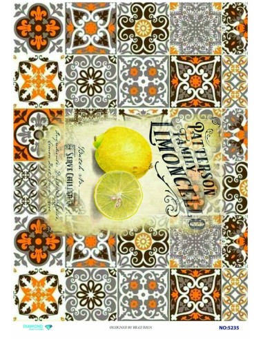 5235 Diamond Pirinç Dekopaj Kağıdı 30x42cm