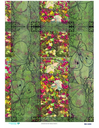 5294 Diamond Pirinç Dekopaj Kağıdı 30x42cm