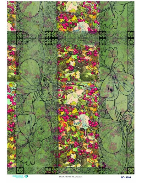 5294 Diamond Pirinç Dekopaj Kağıdı 30x42cm