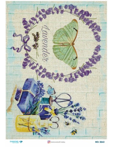 3243 Diamond Pirinç Dekopaj Kağıdı 30x42cm