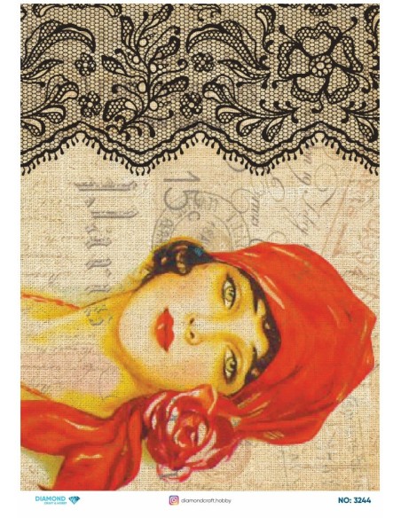 3244 Diamond Pirinç Dekopaj Kağıdı 30x42cm