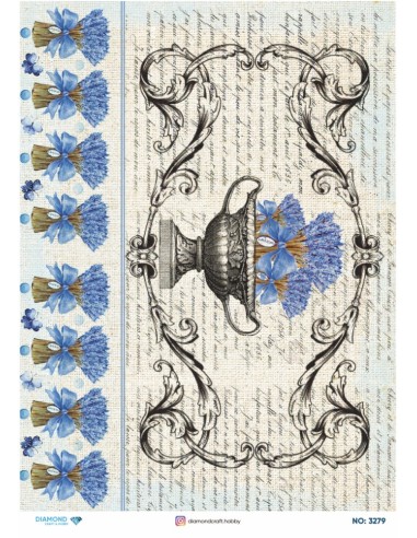 3279 Diamond Pirinç Dekopaj Kağıdı 30x42cm