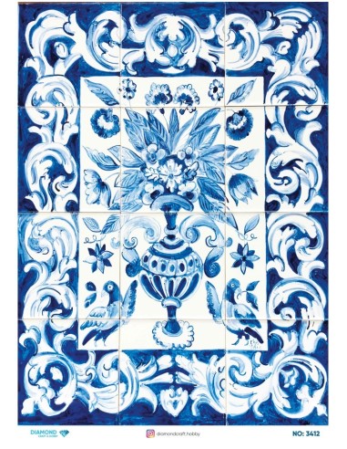 3412 Diamond Pirinç Dekopaj Kağıdı 30x42cm