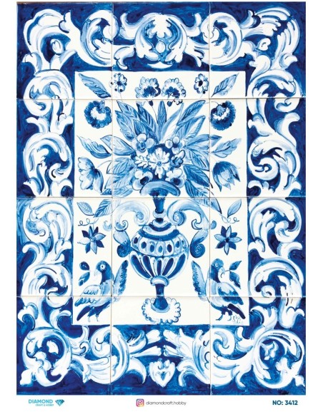 3412 Diamond Pirinç Dekopaj Kağıdı 30x42cm