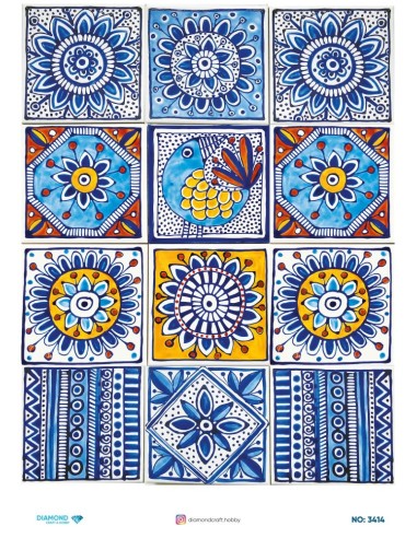 3414 Diamond Pirinç Dekopaj Kağıdı 30x42cm