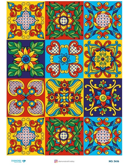 3416 Diamond Pirinç Dekopaj Kağıdı 30x42cm