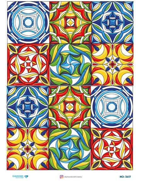 3417 Diamond Pirinç Dekopaj Kağıdı 30x42cm