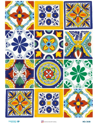 3418 Diamond Pirinç Dekopaj Kağıdı 30x42cm