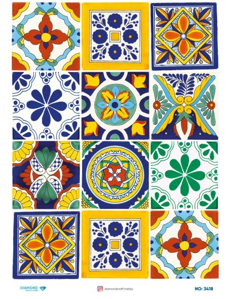 3418 Diamond Pirinç Dekopaj Kağıdı 30x42cm