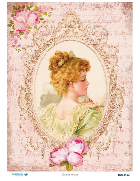 3483 Diamond Pirinç Dekopaj Kağıdı 30x42cm