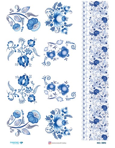 3592 Diamond Pirinç Dekopaj Kağıdı 30x42cm
