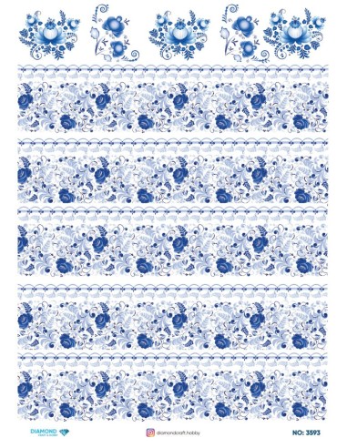 3593 Diamond Pirinç Dekopaj Kağıdı 30x42cm