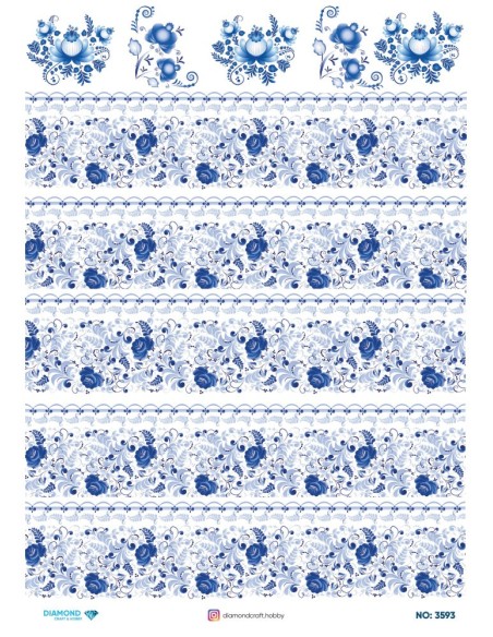3593 Diamond Pirinç Dekopaj Kağıdı 30x42cm
