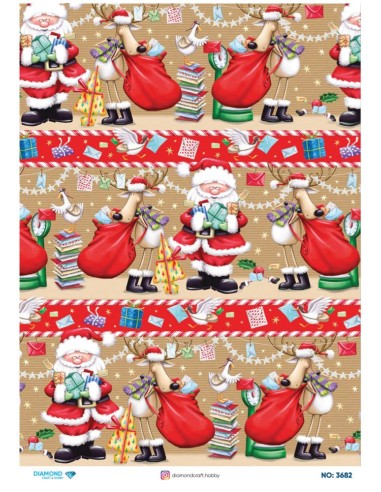 3682 Diamond Pirinç Dekopaj Kağıdı 30x42cm