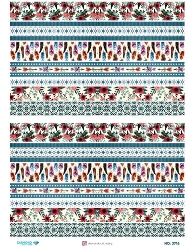 3716 Diamond Pirinç Dekopaj Kağıdı 30x42cm