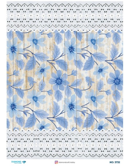 3732 Diamond Pirinç Dekopaj Kağıdı 30x42cm