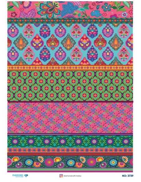 3739 Diamond Pirinç Dekopaj Kağıdı 30x42cm