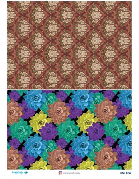 3753 Diamond Pirinç Dekopaj Kağıdı 30x42cm