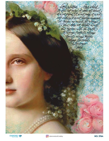 3764 Diamond Pirinç Dekopaj Kağıdı 30x42cm