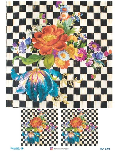 3792 Diamond Pirinç Dekopaj Kağıdı 30x42cm