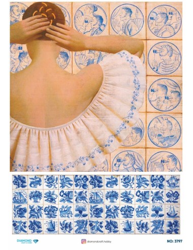 3797 Diamond Pirinç Dekopaj Kağıdı 30x42cm