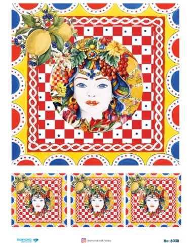 6038 Diamond Pirinç Dekopaj Kağıdı 30x42cm