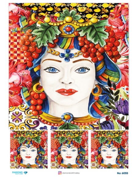 6053 Diamond Pirinç Dekopaj Kağıdı 30x42cm