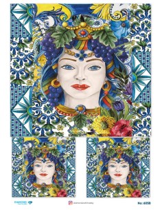 6058 Diamond Pirinç Dekopaj Kağıdı 30x42cm