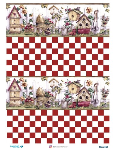 6159 Diamond Pirinç Dekopaj Kağıdı 30x42cm